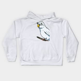 Blue Budgie with Moustache Kids Hoodie